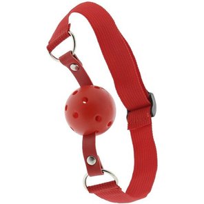  Красный кляп-шар с отверстиями BLAZE BREATHABLE BALL GAG 
