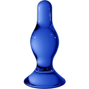  Синяя стеклянная анальная пробка Classy 11,5 см 