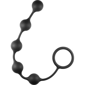  Чёрная анальная цепочка Classic Anal Beads 31,5 см 