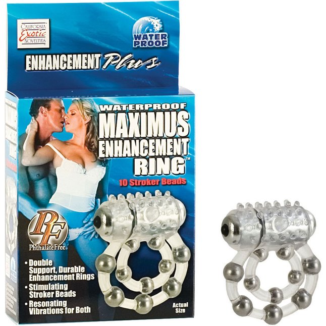 Эрекционное кольцо с массажными шариками и мини вибратором - Couples Enhancers
