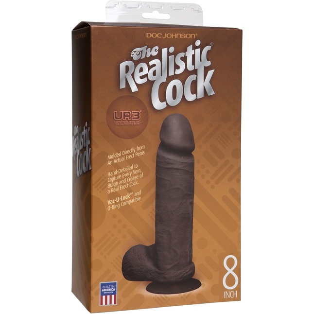Темнокожий фаллоимитатор The Realistic Cock ULTRASKYN - 20,57 см - The Realistic Cock. Фотография 4.