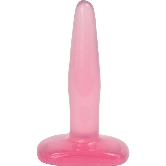 Гелевая анальная пробка розового цвета Crystal Jellies Small Butt Plug - 11,5 см - Crystal Jellies