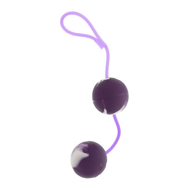 Фиолетово-белые вагинальные шарики со смещенным центром тяжести. Фотография 2.