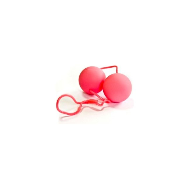 Круглые розовые вагинальные шарики со шнурком