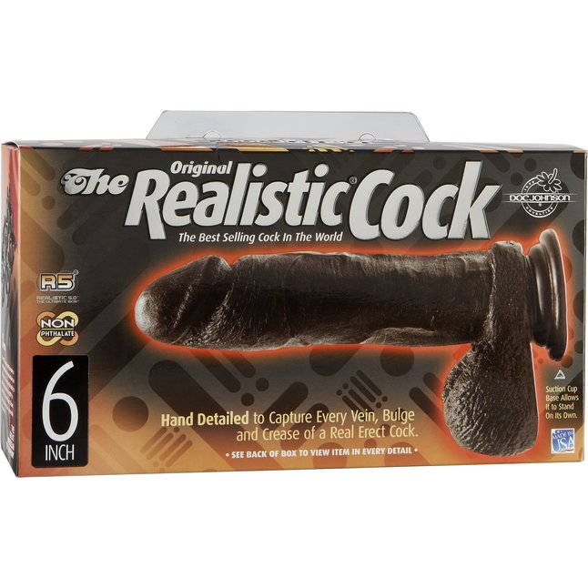 Реалистичный чернокожий фаллос на присоске - 17 см - The Realistic Cock. Фотография 5.