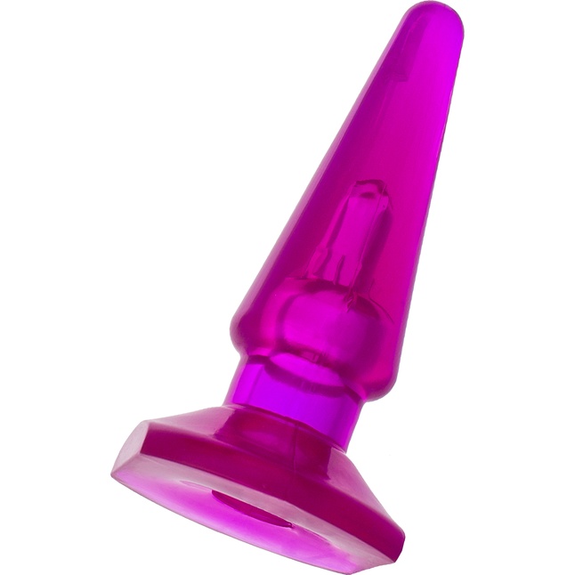 Фиолетовая анальная пробка BUTT PLUG - 9,5 см. Фотография 2.