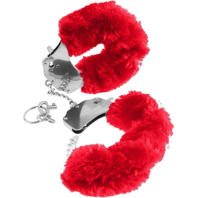 Меховые красные наручники Original Furry Cuffs - Fetish Fantasy Series