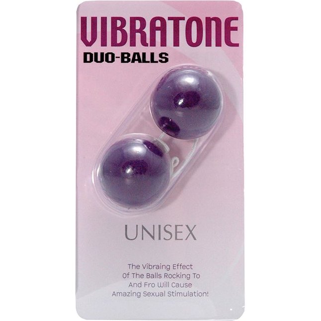 Фиолетовые вагинальные шарики VIBRATONE DUO BALLS PURPLE BLISTERCARD. Фотография 3.