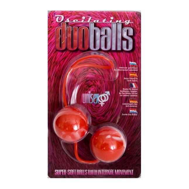 Красно-белые вагинальные шарики со смещенным центром тяжести Duoballs. Фотография 3.