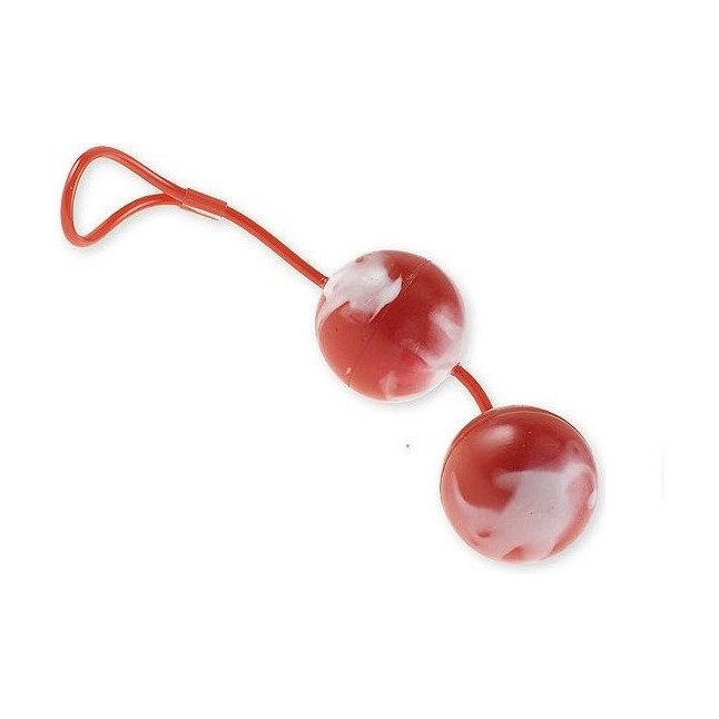 Красно-белые вагинальные шарики со смещенным центром тяжести Duoballs