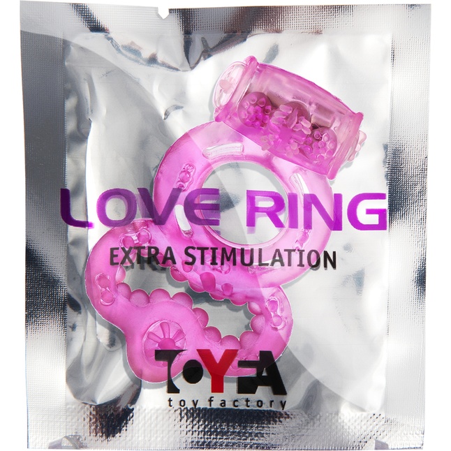 Розовое эрекционное кольцо с вибратором и подхватом. Фотография 4.