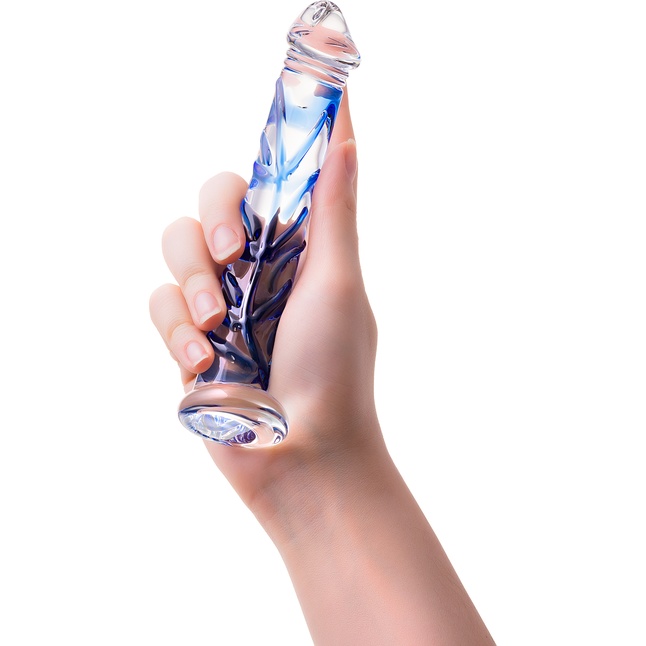 Соблазнительный стеклянный фаллос - 17 см - Sexus Glass. Фотография 2.