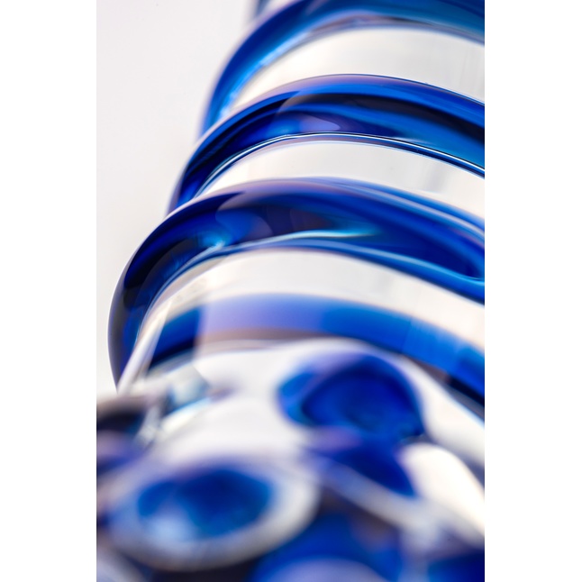 Двусторонний стеклянный фаллос со спиралью и шишечками - 20,5 см - Sexus Glass. Фотография 6.
