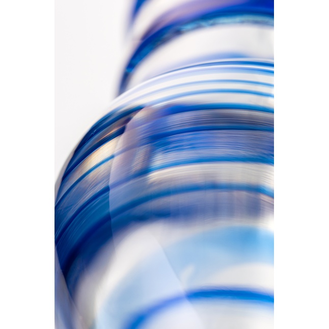 Двусторонний стеклянный фаллос со спиралью и шишечками - 20,5 см - Sexus Glass. Фотография 7.