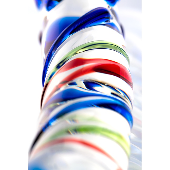 Стеклянный фаллос с различным рельефом - 18 см - Sexus Glass. Фотография 4.