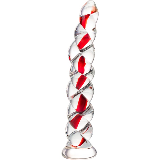 Стеклянный фаллос в виде спирали - 18 см - Sexus Glass