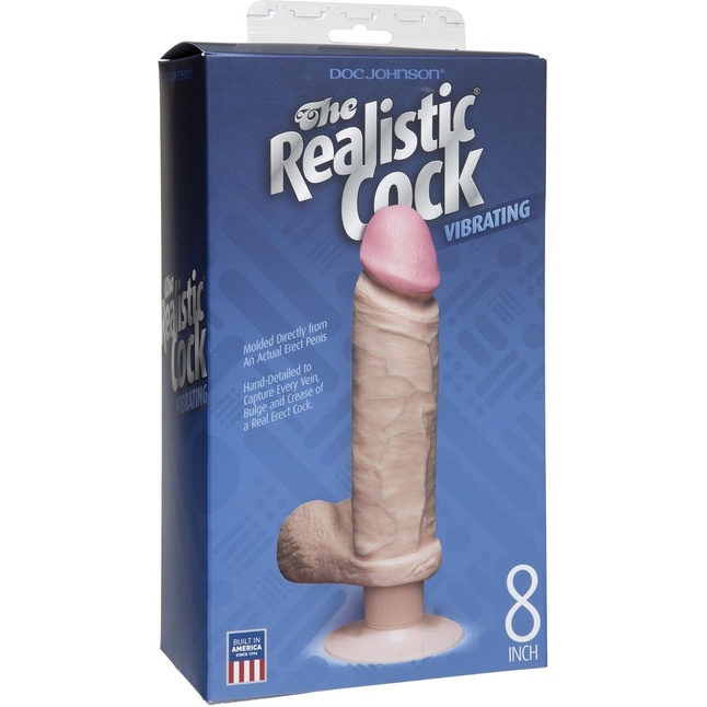 Вибромассажер реалистичной формы The Realistic Cock Vibrating 8” - 23,6 см - The Realistic Cock. Фотография 3.