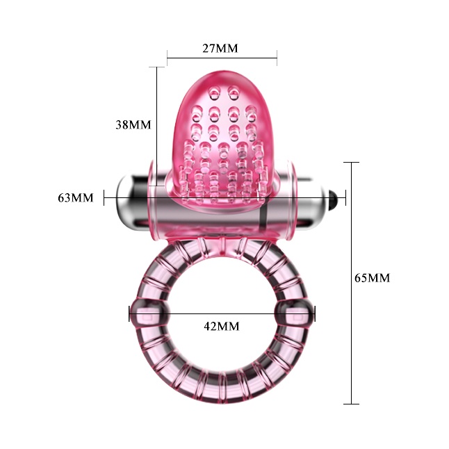 Эрекционное кольцо с вибростимулятором клитора в форме язычка. Фотография 4.