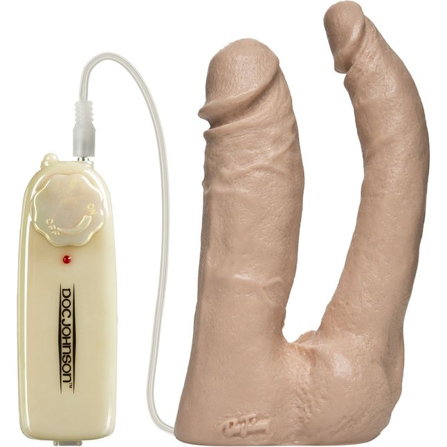 Анально-вагинальная вибронасадка Harness Vibro Double Penetrator - 16,7 см - Vac-U-Lock