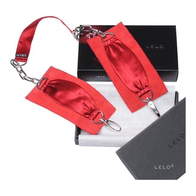 Красные шелковые наручники с цепочкой Sutra (LELO)