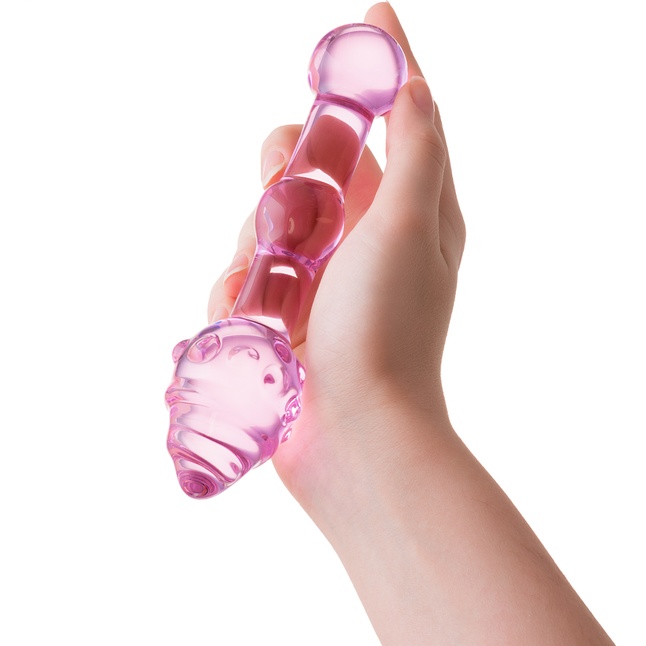 Розовая вагинальная втулка - 17 см - Sexus Glass. Фотография 2.
