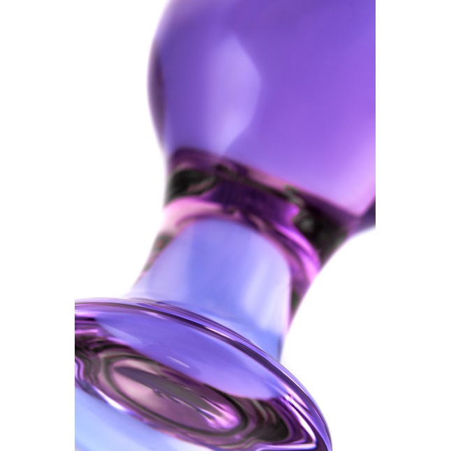 Фиолетовая стеклянная анальная пробка - 10 см - Sexus Glass. Фотография 4.