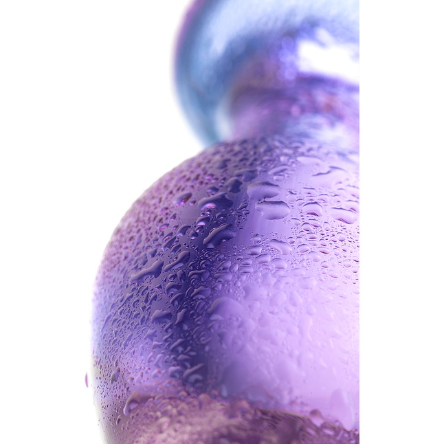 Фиолетовая стеклянная анальная пробка - 10 см - Sexus Glass. Фотография 6.
