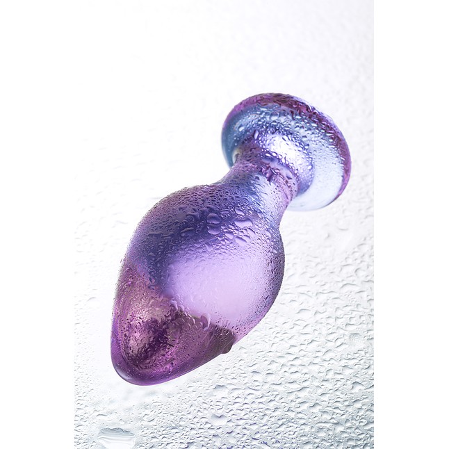 Фиолетовая стеклянная анальная пробка - 10 см - Sexus Glass. Фотография 7.