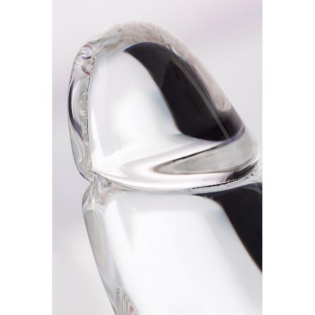 Загнутый фаллос с выпуклыми точками - 17,5 см - Sexus Glass. Фотография 7.