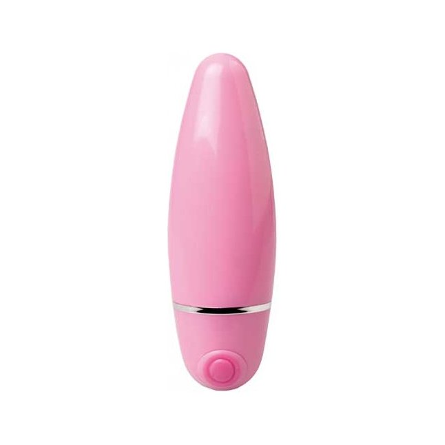 Розовый компактный вибратор и гладкой поверхностью - 10 см - Sensation