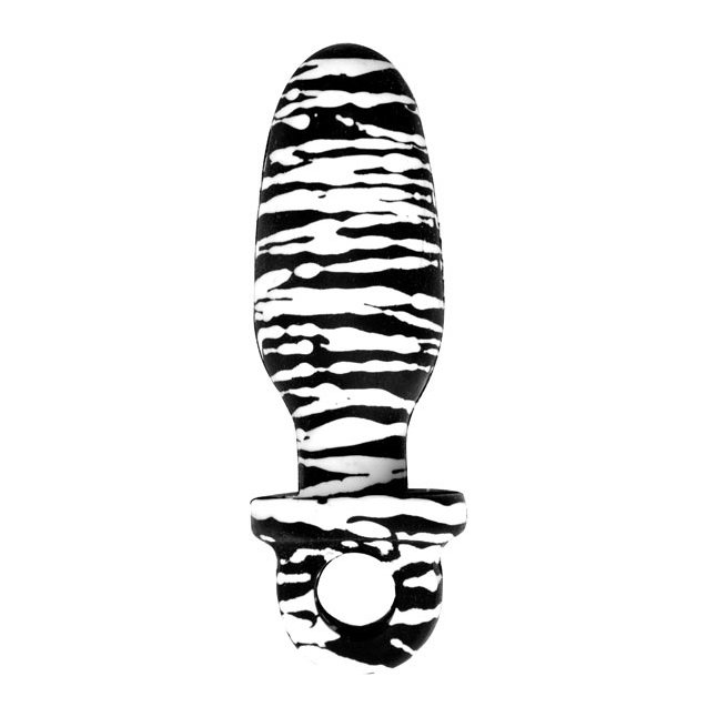 Анальная черно - белая втулка с кольцом ( Dream toys 20144) - Fancy