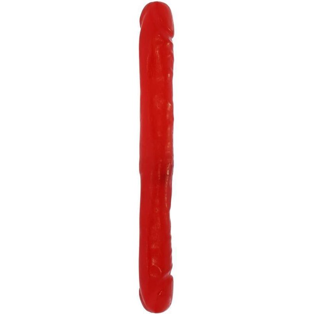 Двусторонний красный фаллоимитатор - 30 см