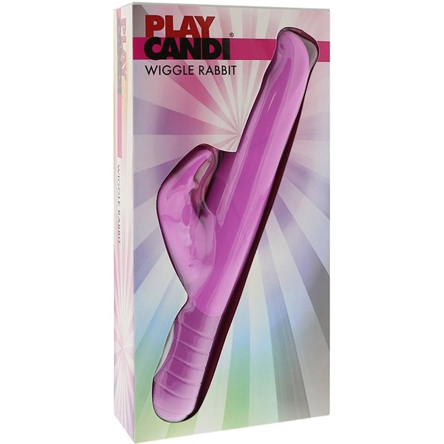 Розовый вибромассажер с клиторальным стимулятором PLAY CANDI WIGGLE RABBIT - 17 см - Play Candi. Фотография 2.