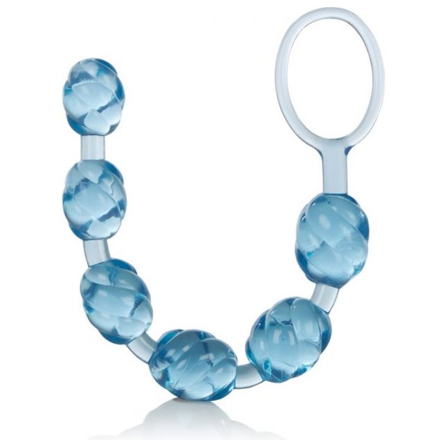Голубая анальная цепочка Swirl Pleasure Beads - 20 см - Beads