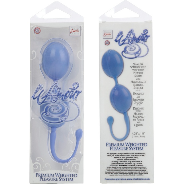 Голубые вагинальные шарики LAmour Premium Weighted Pleasure System - L Amour. Фотография 3.