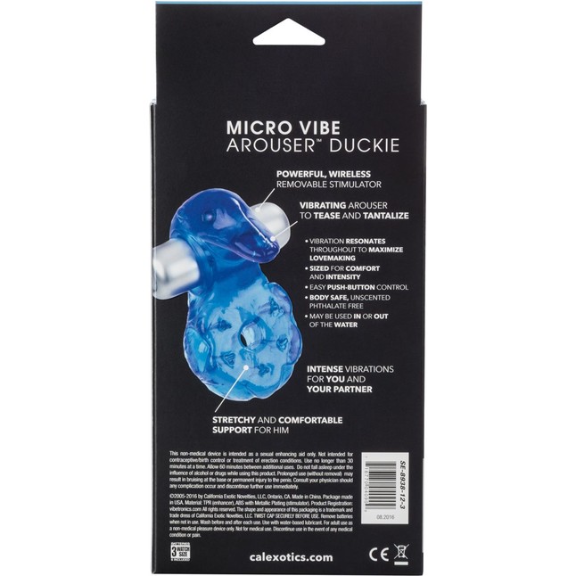 Синее эрекционное кольцо с утенком Micro Vibe Arouser Power Duckie - Couples Enhancers. Фотография 3.
