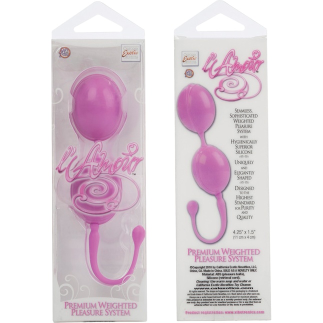 Розовые вагинальные шарики LAmour Premium Weighted Pleasure System - L Amour. Фотография 3.