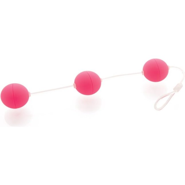 Анальная цепочка из 3 розовых шариков - Sexus Funny Five
