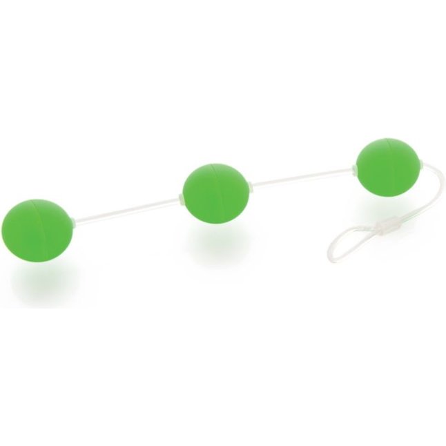Анальная цепочка из 3 зеленых шариков - Sexus Funny Five