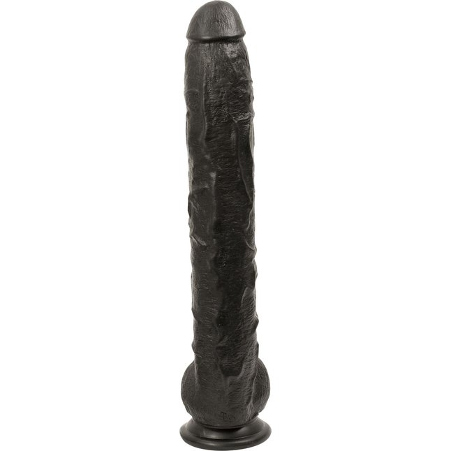 Черный длинный фаллоимитатор с мошонкой Dick Rambone Cock - 42,4 см - The Classics. Фотография 4.