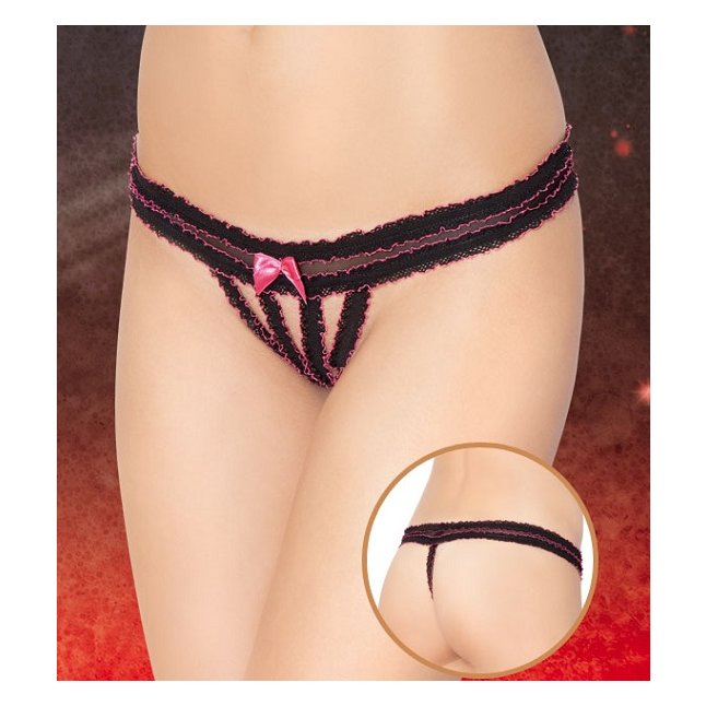Женские трусики-стринг с тремя вертикальными прорезями - Pants Thongs