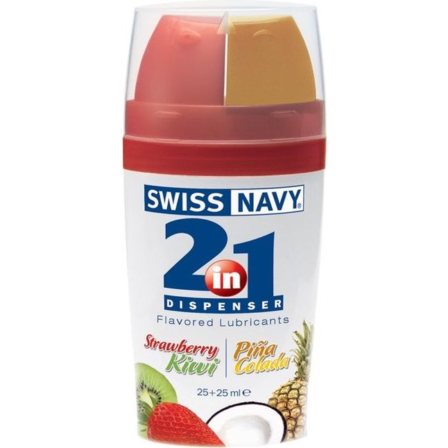 Ароматизированный лубрикант Swiss Navy Lube 2-in-1 Strawberry Kiwi Pina Colada - 50 мл - 2-in-1 Lubes