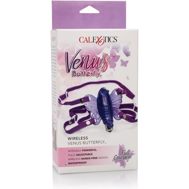 Фиолетовая вибробабочка Wireless Venus Butterfly Wearable Stimulator. Фотография 2.