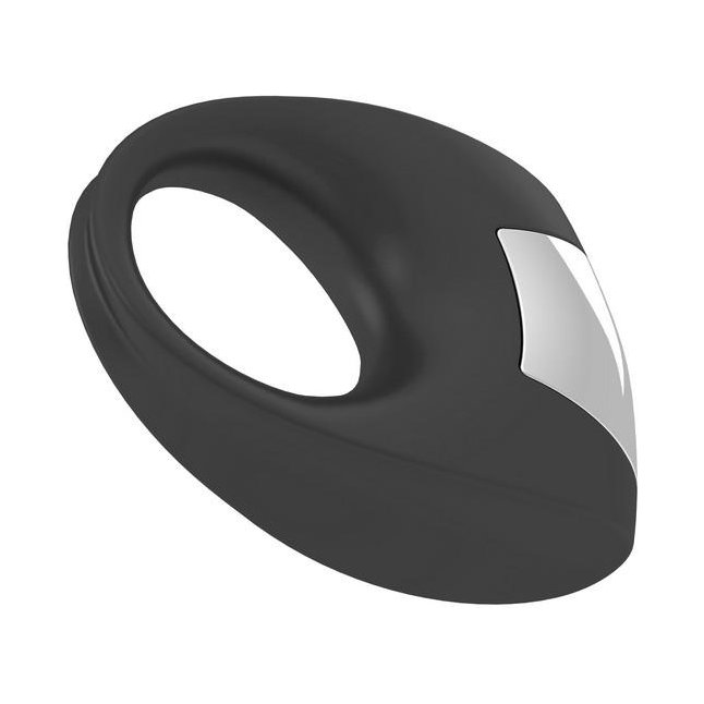 Чёрное эрекционное кольцо B8 с вибрацией. Фотография 3.