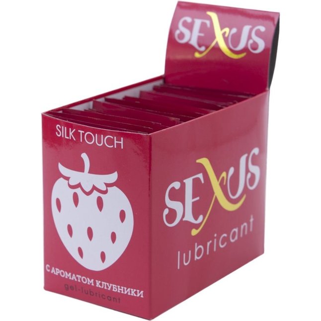 Набор из 50 пробников увлажняющей гель-смазки с ароматом клубники Silk Touch Stawberry по 6 мл. каждый - Sexus Lubricant