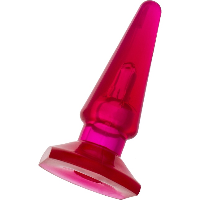 Розовая конусообразная анальная втулка BUTT PLUG - 9,5 см. Фотография 2.