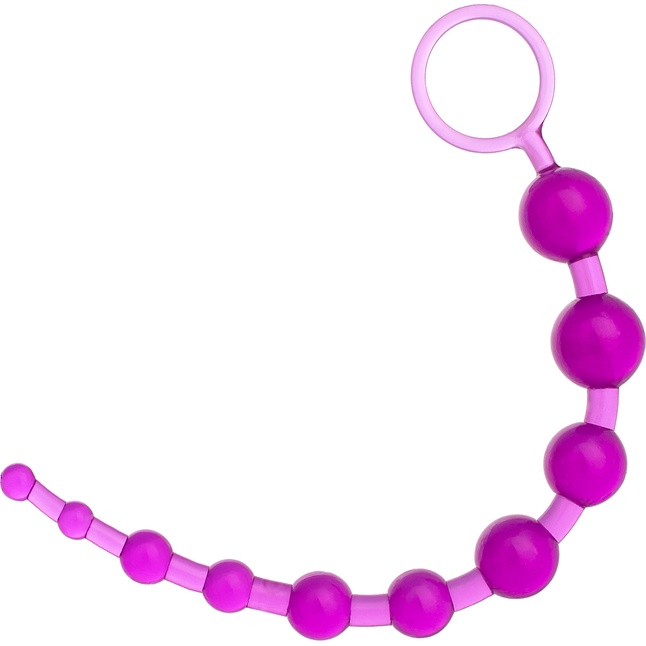 Фиолетовая анальная цепочка с кольцом - 30 см
