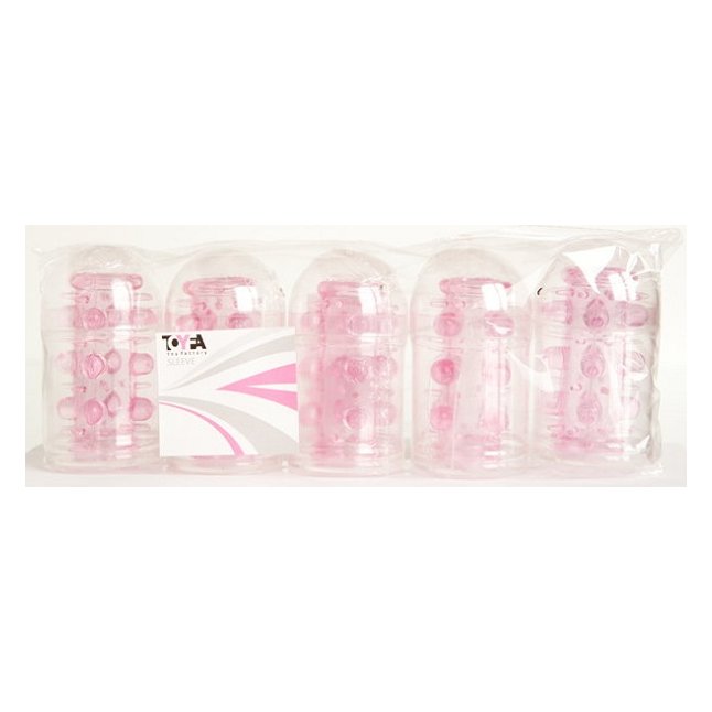 Набор из 5 розовых насадок с шипами и шишечками - Basic. Фотография 2.