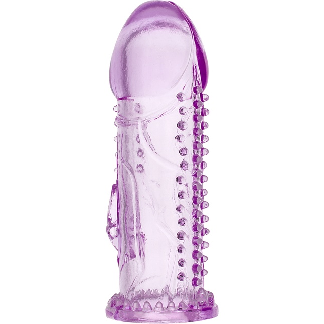 Фиолетовая гелевая насадка с шипами - 13 см. Фотография 2.
