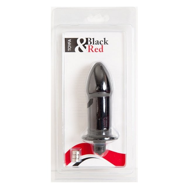 Чёрная водонепроницаемая вибровтулка - 10,5 см - Black Red. Фотография 2.